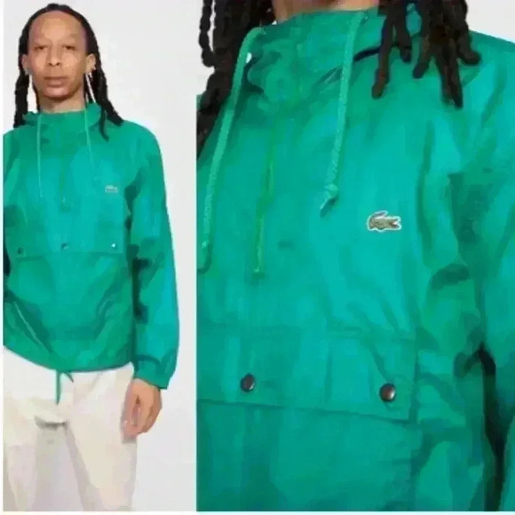 Lacoste Other - Izod Lacoste Rain Jacket Men’s L Green Windbreaker Alligator Outdoor Vintage